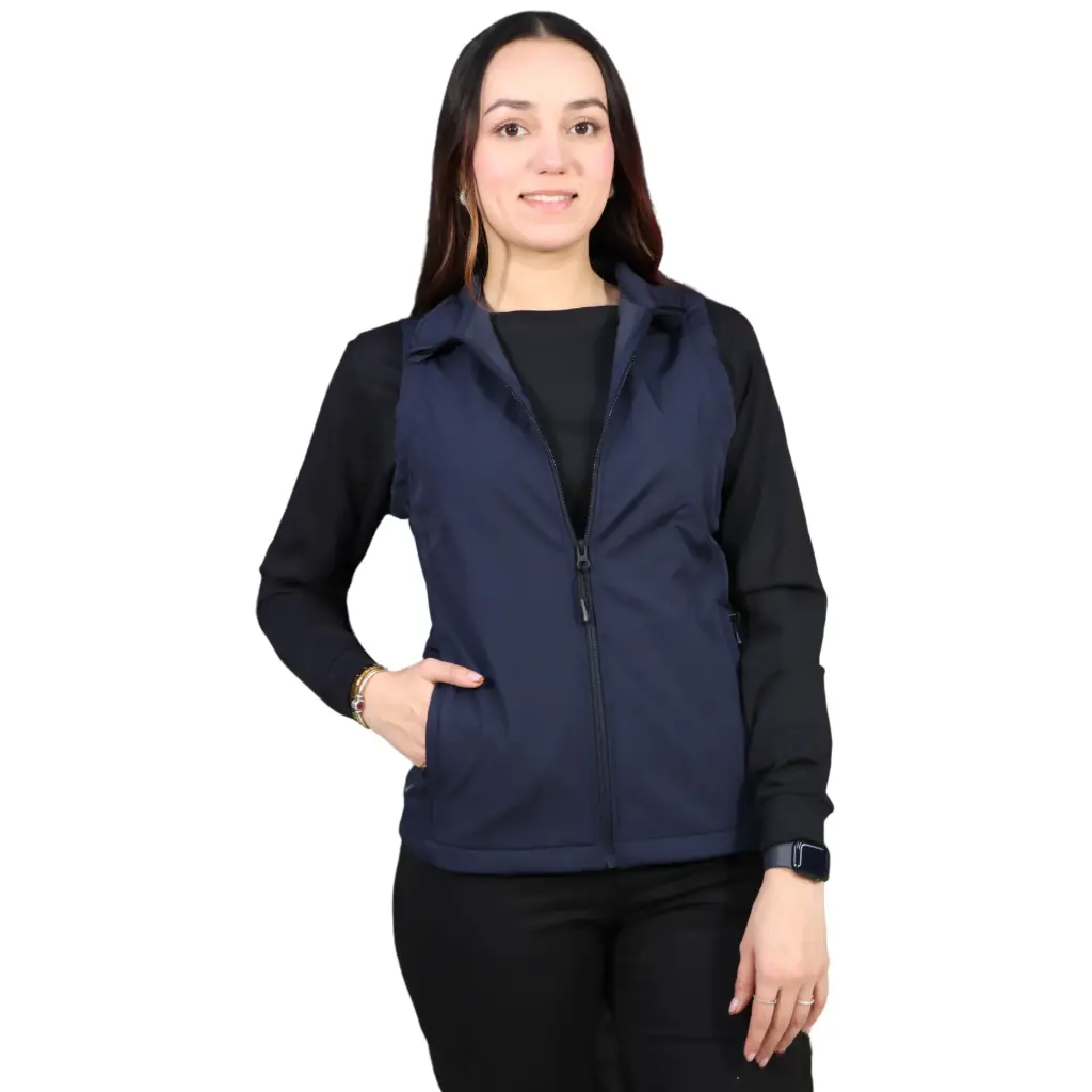 DAM CHALECO BLUE & WHITE SOFT SHELL